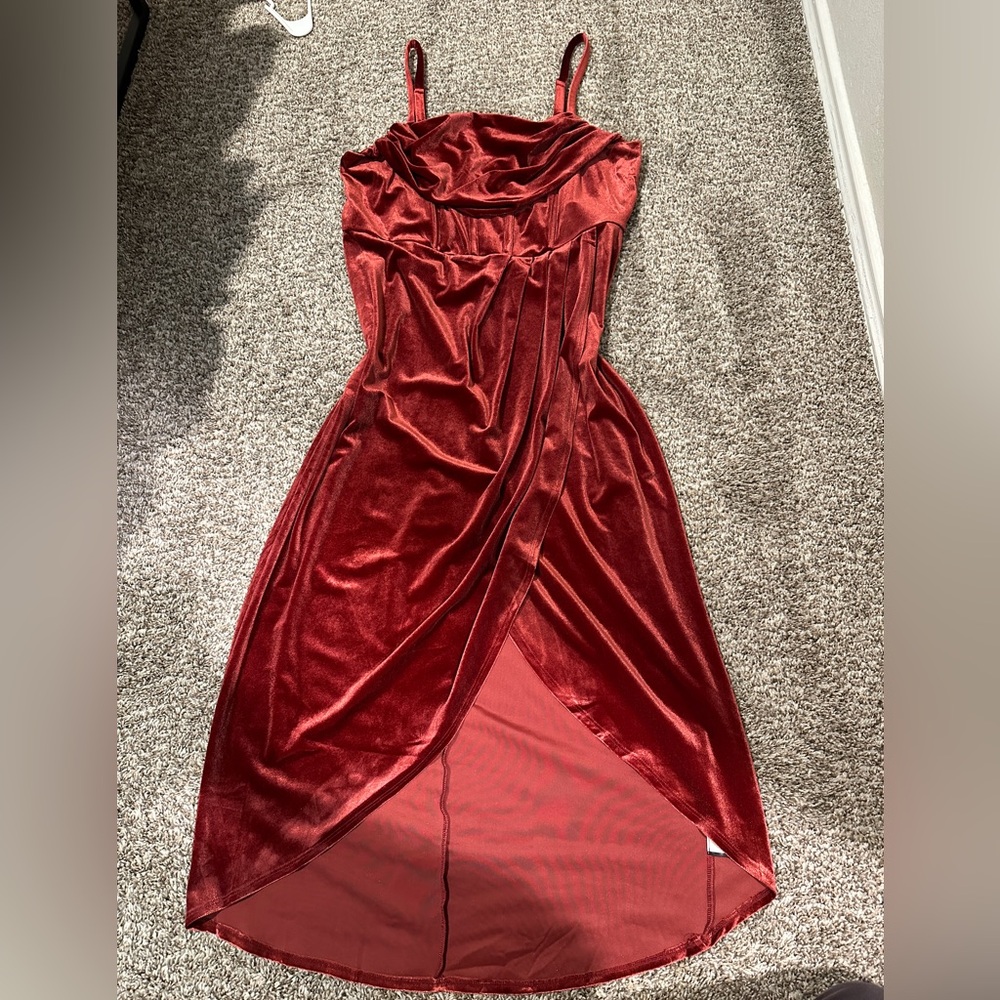 Torrid Red Velvet High-Low Wrap Dress